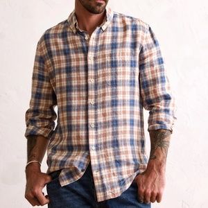 Taylor Stitch "The Jack" in Sunrise Plaid Linen Size Medium Unworn